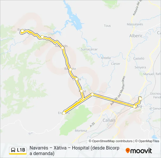 L1B Bus Line Map