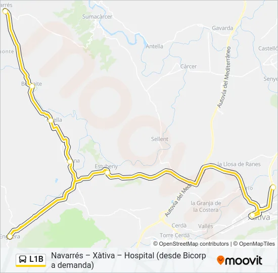 L1B Bus Line Map