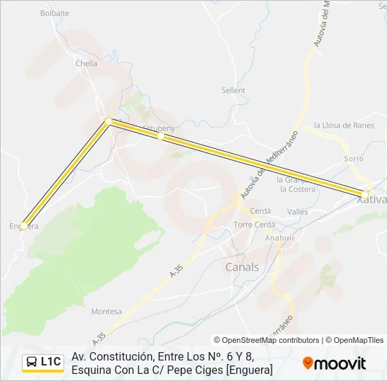 L1C bus Mapa de línia