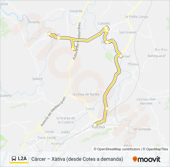 L2A Bus Line Map