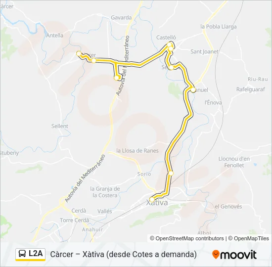 L2A bus Mapa de línia