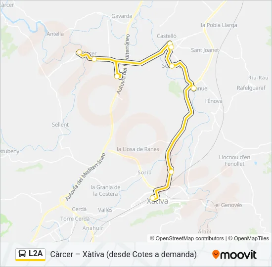 L2A bus Mapa de línia