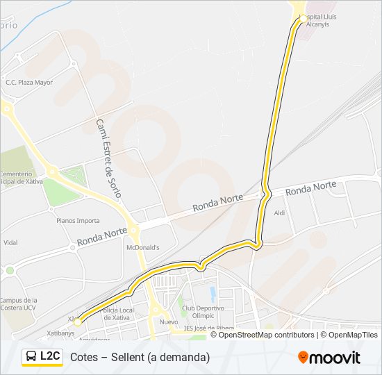 Mapa de L2C de autobús