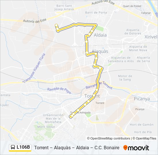 L106B bus Line Map