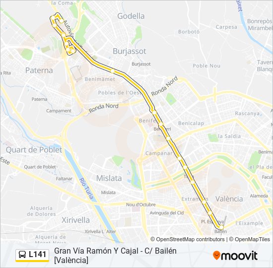 L141 bus Mapa de línia