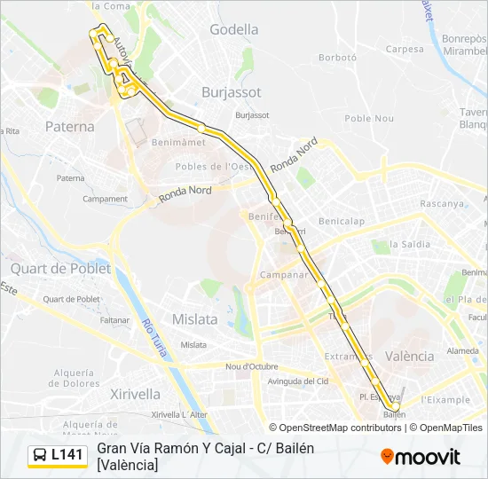 L141 Bus Line Map