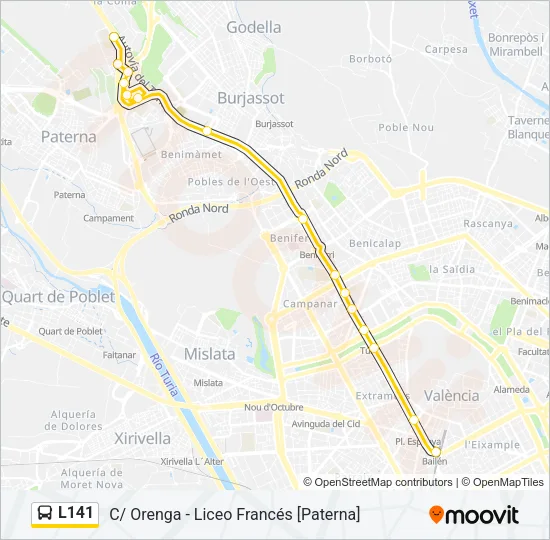 L141 Bus Line Map
