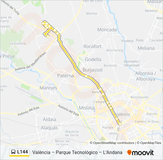 L144 Bus Line Map