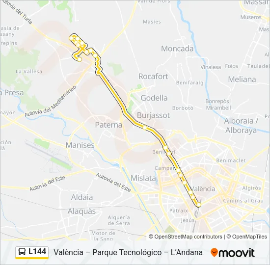 L144 Bus Line Map