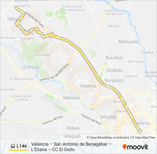 L146 Bus Line Map