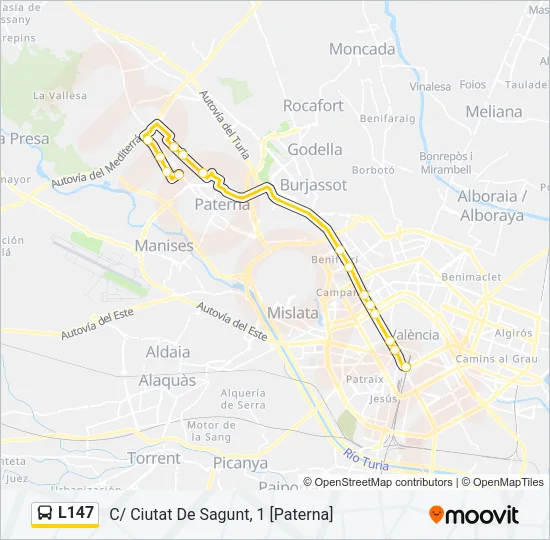 L147 Bus Line Map