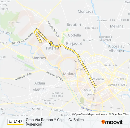 L147 Bus Line Map
