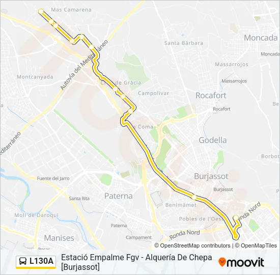 L130A Bus Line Map