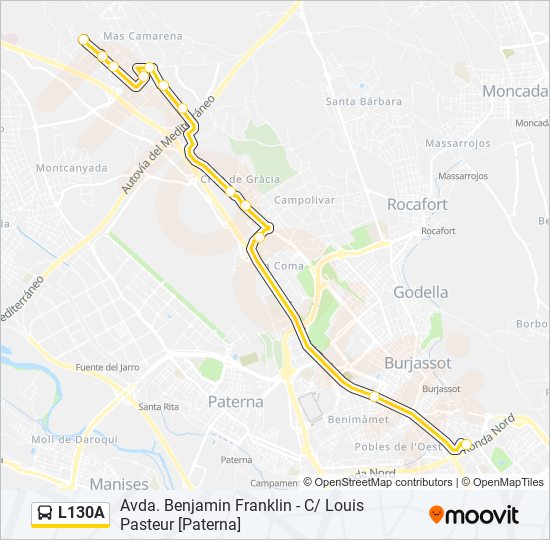 L130A bus Mapa de línia