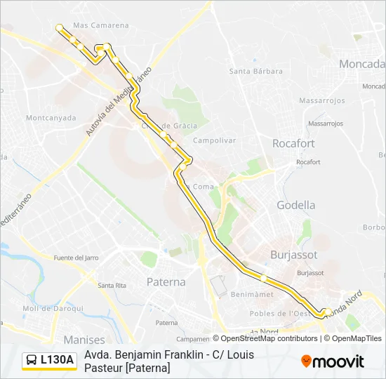 L130A Bus Line Map