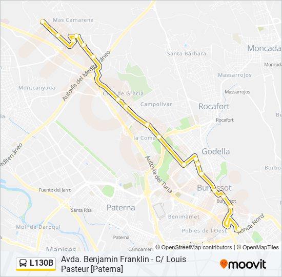 L130B bus Mapa de línia