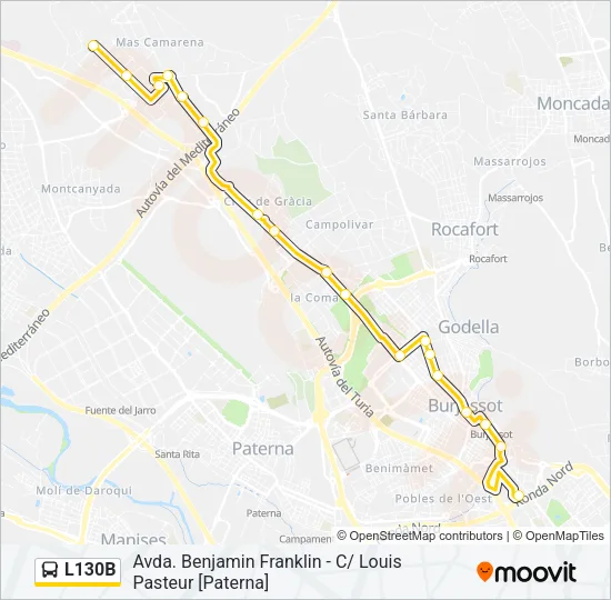 L130B Bus Line Map