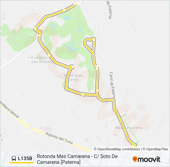 L135B Bus Line Map