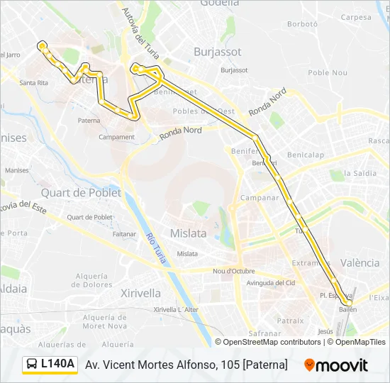 L140A Bus Line Map