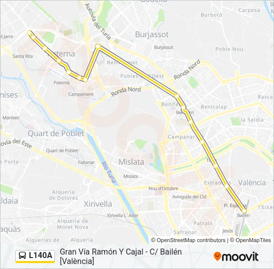 L140A Bus Line Map