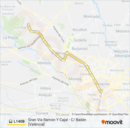 L140B Bus Line Map