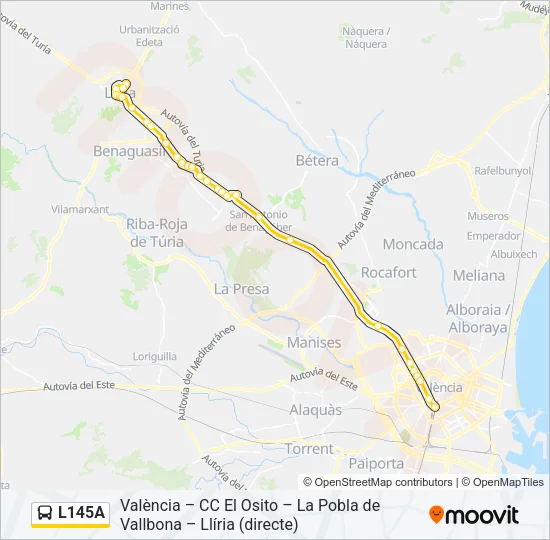 L145A Bus Line Map