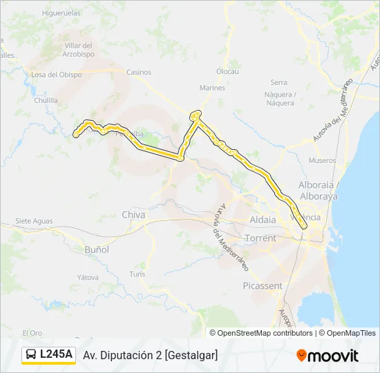 L245A Bus Line Map