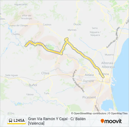 L245A Bus Line Map