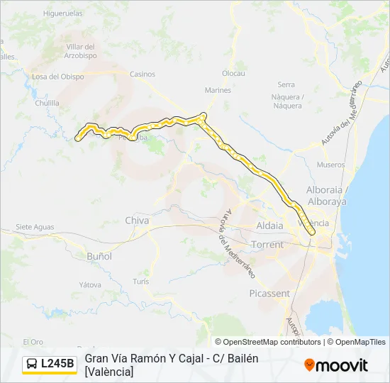 L245B Bus Line Map