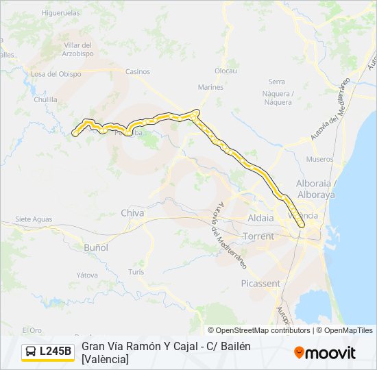 L245B bus Mapa de línia