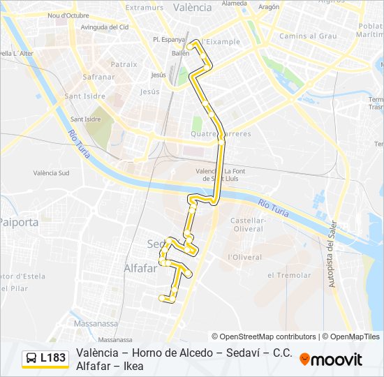 L183 bus Line Map