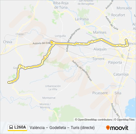 L260A bus Mapa de línia