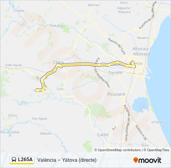 L265A bus Mapa de línia