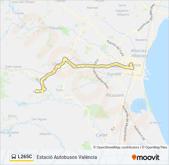 Mapa de L265C de autobús