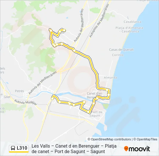 L310 Bus Line Map