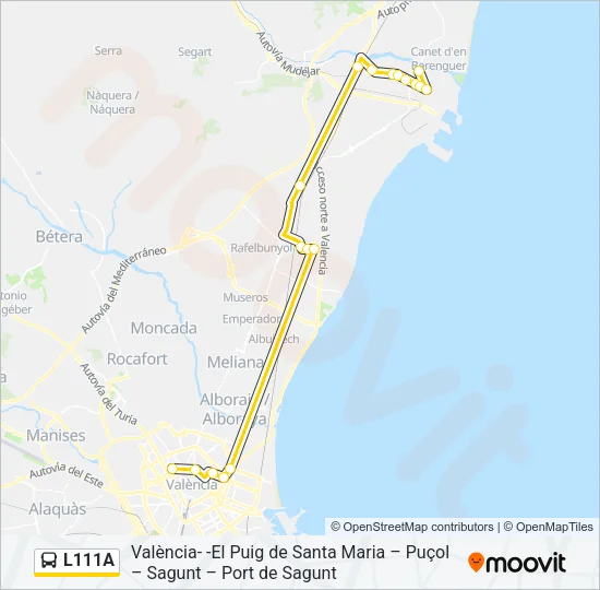 L111A Bus Line Map