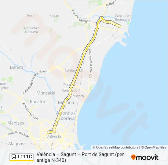 L111C Bus Line Map