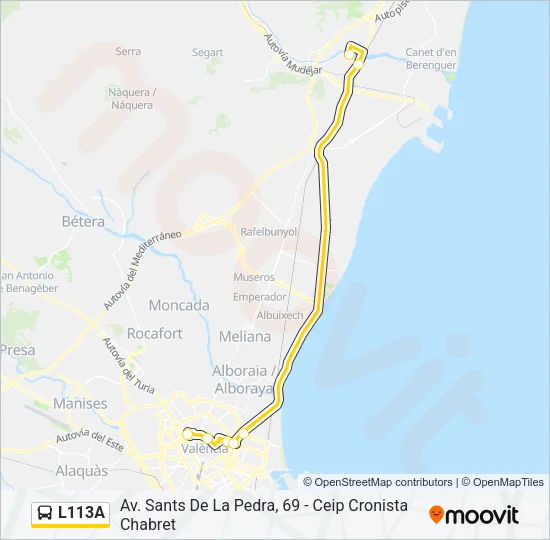 L113A Bus Line Map