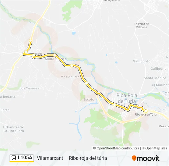 L105A Bus Line Map