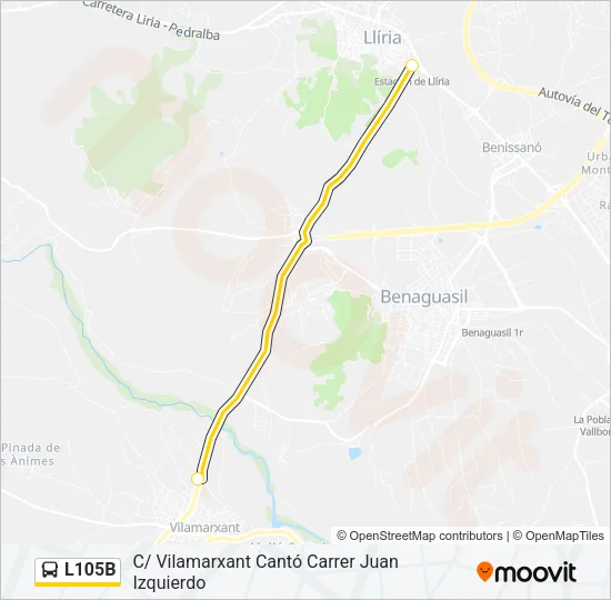 L105B Bus Line Map