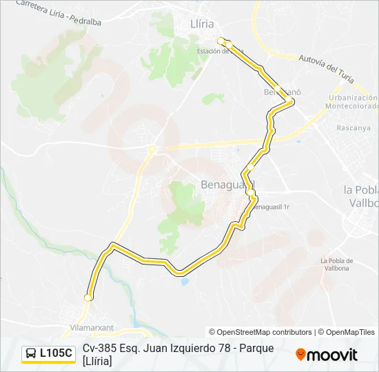 L105C Bus Line Map