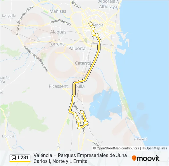 L281 Bus Line Map