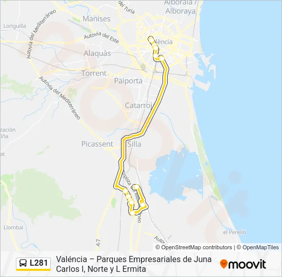 L281 Bus Line Map