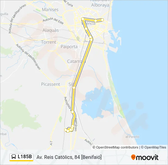 L185B bus Mapa de línia