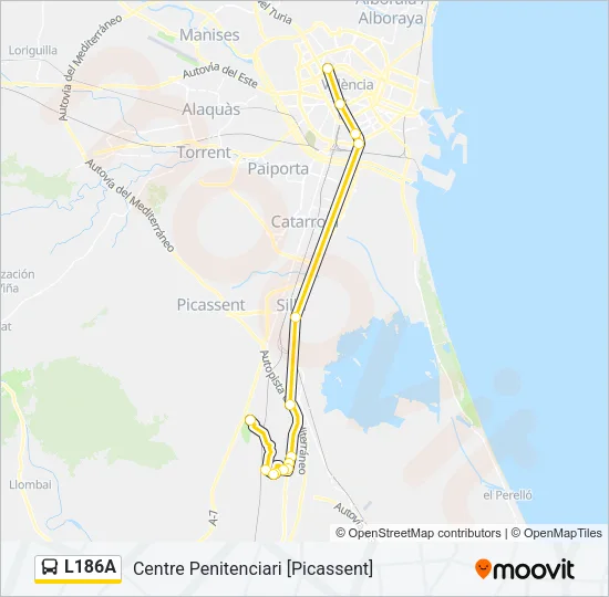 L186A Bus Line Map