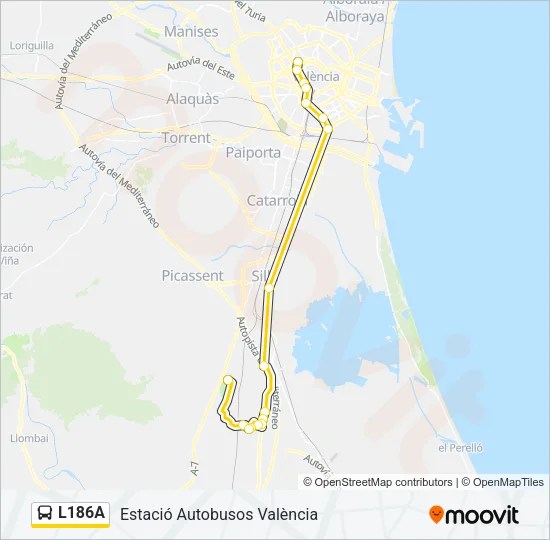 L186A Bus Line Map