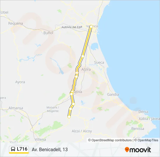 L716 Bus Line Map