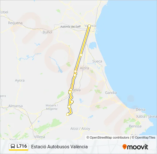 L716 Bus Line Map