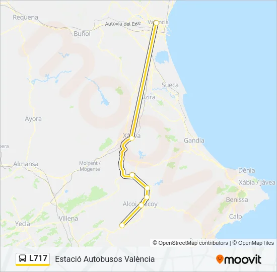 L717 Bus Line Map