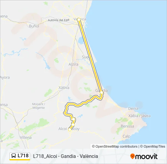 L718 Bus Line Map